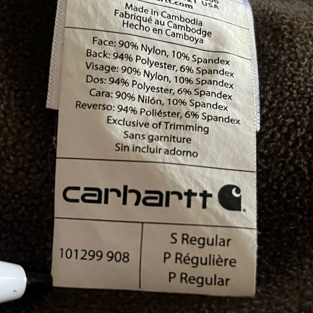 Carhartt‎ 102199 Crowley Jacket Men Small Brown Water Repellent Zip Pocket Nylon - Picture 11 of 16